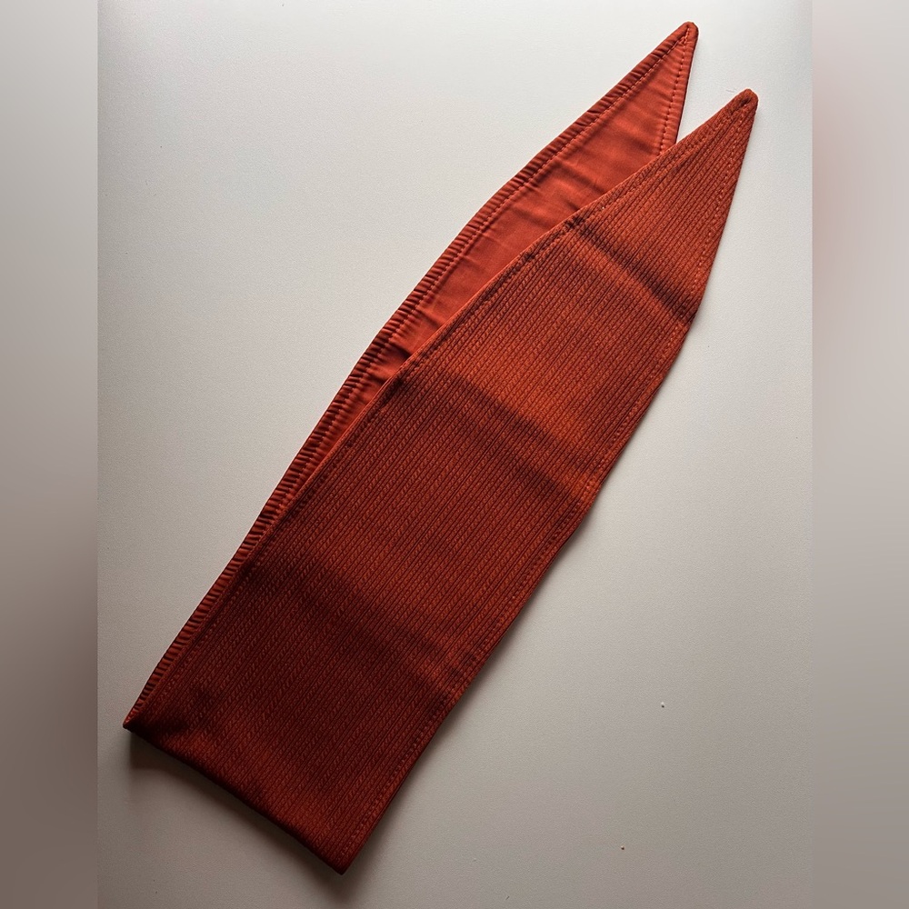 Orange Textured Knit Satin Lined Head Band